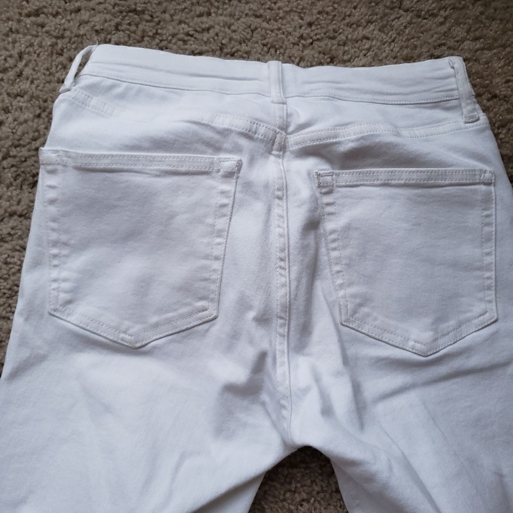 TOPSHOP Jamie Off White Recycled Cotton Blend Jeans Size 28 - Picture 11 of 12